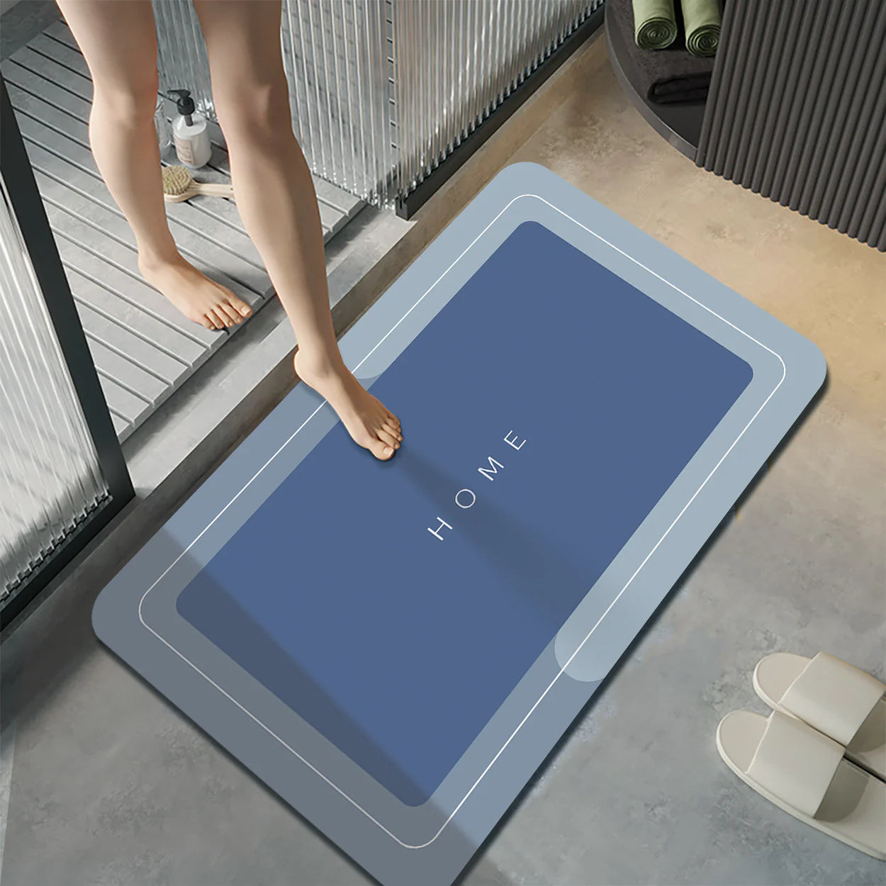 Alfombra inteligente para baño rectangular